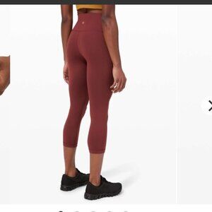 Lululemon Wunder Train Highrise crop leggings, Savannah red, Size 6 B159